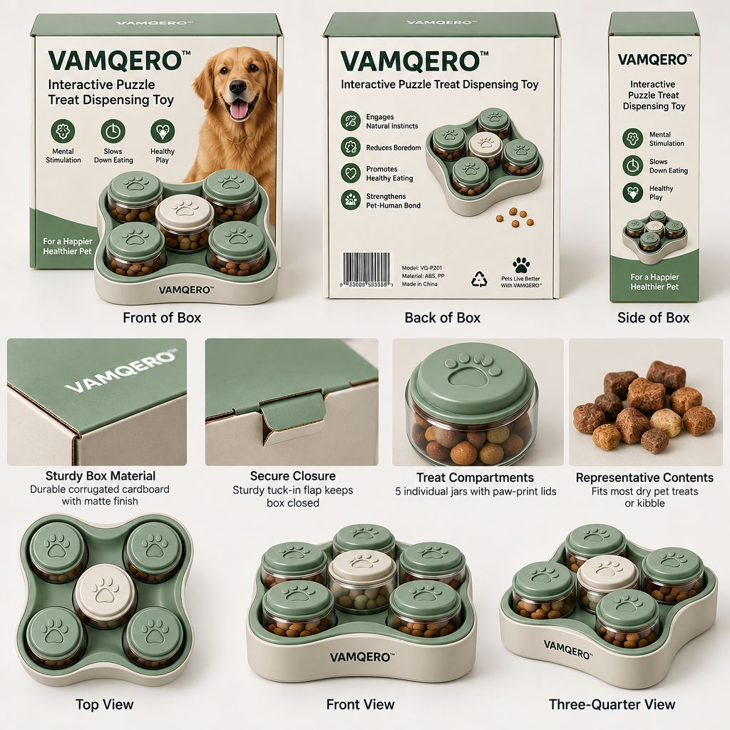 VAMQERO™ Interactive Puzzle Treat Dispensing Toy image 6